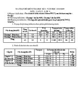 Ma trận và đề kiểm tra học kỳ I môn Vật lý Lớp 9 - Năm học 2018-2019 - Trường THCS Lý Tự Trọng (Có đáp án)